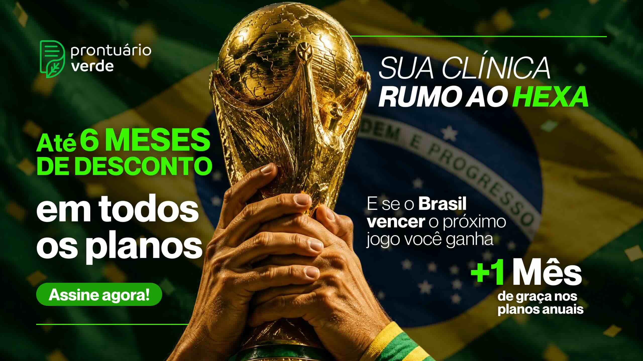 Sua clínica rumo ao Hexa — até 6 meses de desconto em todos os planos